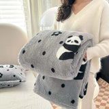 PandaPlush Flannel Fleece Nap Blanket