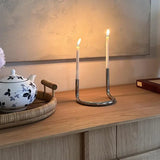 NordicTwin U-Vormige Design Kandelaar – Bauhaus Stijl Roestvrijstalen Dubbele Kaarsenhouder