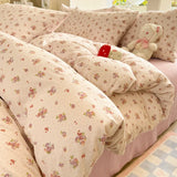 Kawaii Cute Bow Bedtextielset voor Meisjes en Vrouwen – Zacht Duvet Cover Set met Kussenslopen en Bedlaken, Single/Twin