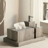 Natuurlijke Zilvergrijze Cave Stone Luxe Badkamer Accessoireset