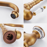 AntiqFlow Premium Messing Keukenarmatuur – Klassieke Kraan met Keramische Hendel & 360° Draaibare Uitloop