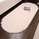 Luxueus Faux Konijnenvacht Ovaal Vloerkleed – Extra Pluche Bubble Velvet Tapijt