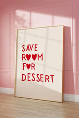 HeartQuote Minimalistische Rode Poster – Schattige Keuken & Restaurant Canvas Wall Art