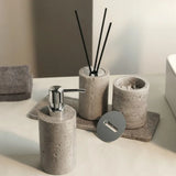 Natuurlijke Zilvergrijze Cave Stone Luxe Badkamer Accessoireset