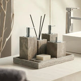 Natuurlijke Zilvergrijze Cave Stone Luxe Badkamer Accessoireset