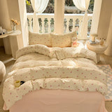 Kawaii Cute Bow Bedtextielset voor Meisjes en Vrouwen – Zacht Duvet Cover Set met Kussenslopen en Bedlaken, Single/Twin