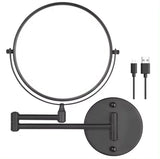 Oplaadbare LED-Make-up Spiegel – Dubbelzijdige Vergroting (1x / 10x), Wandmontage, Dimbare Verlichting