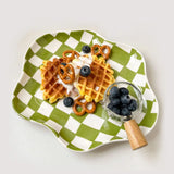 RetroCheck Schaakbord Keramische Schaal – Decoratief Dessertbord & Sieradenhouder van Keramiek