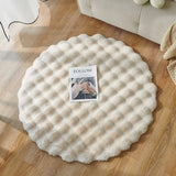 UltraSoft Imitatie Konijnenvacht Rond Vloerkleed – Fluffy Luxe Tapijt