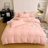 WaffleComfort 4-delige Wafeltextuur Beddengoedset – Zacht, Modern