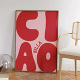 CiaoBella Saliegroen Typografie Canvas – Trendy Aesthetic Keuken & Woondecoratie