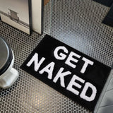 FunBath “Get Naked” Zwart-Wit Badkamer Runner – Lange Microfiber Vloermat