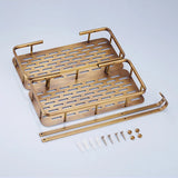 RegalBronze Luxe Hoekrek – Antiek Messing Wandplank voor Badkameropslag