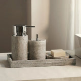 Natuurlijke Zilvergrijze Cave Stone Luxe Badkamer Accessoireset