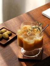 CrystalSip Vintage Geribbelde Glazen Drinkbeker – Luxe IJs-, Whisky- & Wijn Glas van Borosilicaat