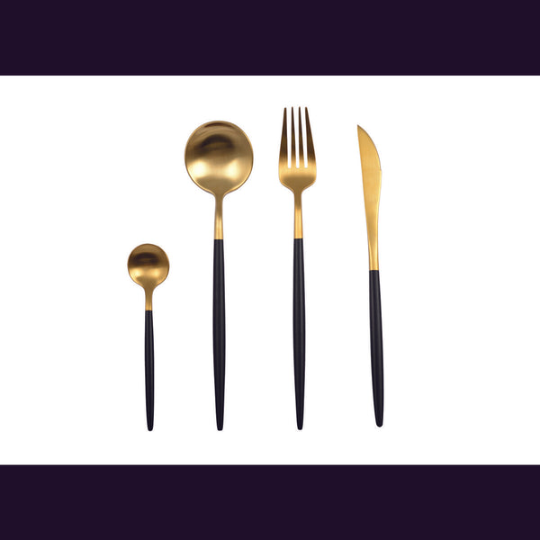 24-delige Bestekset Zwart en Goud